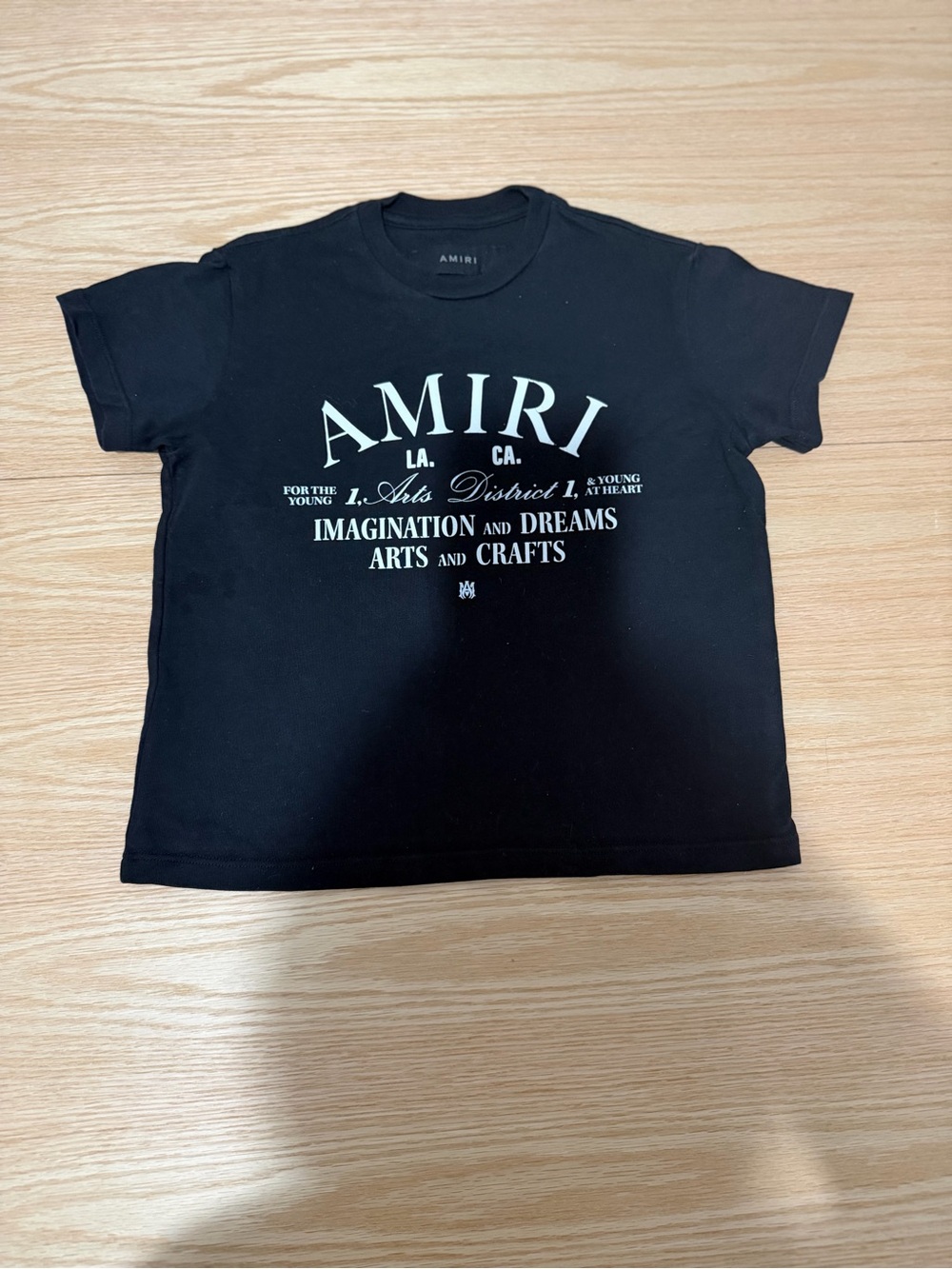 AMIRI Black Kids Short-Sleeve Logo Tee with White Print